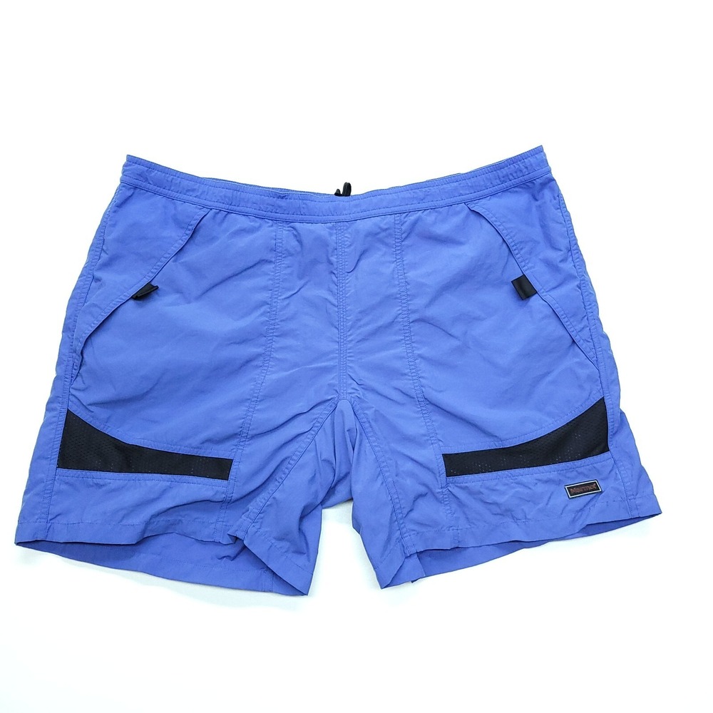 Marmot Swim Trunks Men XL Drawstring Mesh Lined Blue Black Pockets‎ Activewear